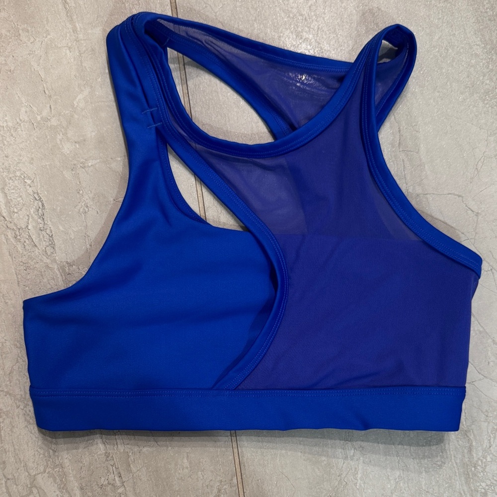 ALO Yoga Blue Racerback Sports Bra Moisture-Wicking